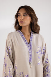 Stitched Embroidered Raw Silk Shirt + Shalwar + Dupatta